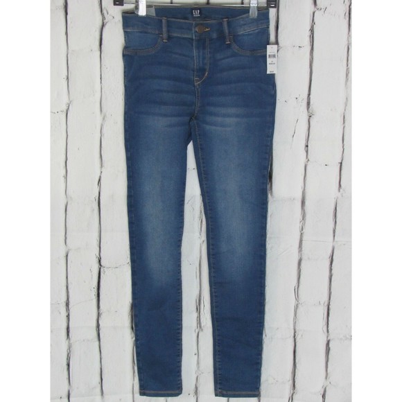 GAP Other - Gap Girls Jeans Size 14 Blue Jegging Mid Blasted Adjustable Waisted Denim